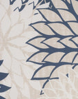 20" Beige Blue and Ivory Floral Indoor Outdoor Throw Pillow