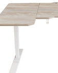59" Adjustable Light Khaki and White L Shape Standing Desk