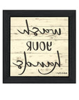 Wash Your Hands Black Framed Print Bathroom Wall Art