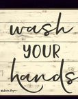 Wash Your Hands Black Framed Print Bathroom Wall Art