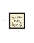 Wash Your Hands Black Framed Bathroom Wall Art