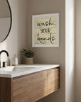 Wash Your Hands Black Framed Bathroom Wall Art