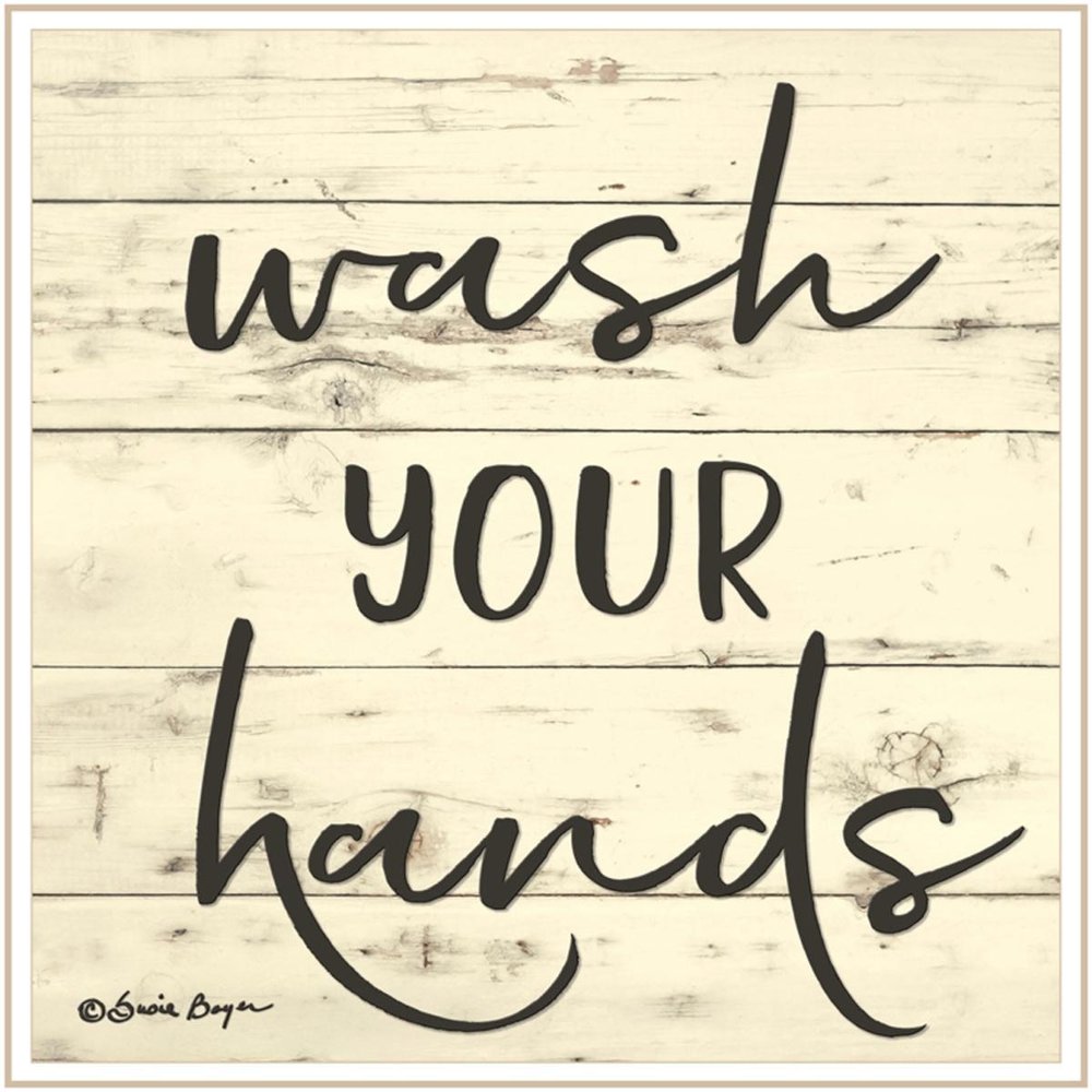 Wash Your Hands Black Framed Bathroom Wall Art