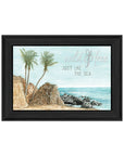 WILD AND FREE JUST LIKE THE SEA Black Framed Print Wall Art