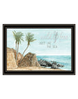 WILD AND FREE JUST LIKE THE SEA Black Framed Print Wall Art