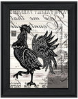 WELCOME TO THE FARM CHICKEN Black Framed Print Wall Art