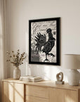 WELCOME TO THE FARM CHICKEN Black Framed Print Wall Art