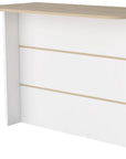 White and Natural 47" Kitchen Island With Storage