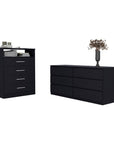 Two Piece Black Bedroom Set