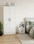 Two Piece White Bedroom Set