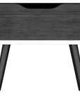 25" Gray And White Wood One Drawer Nightstand