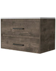 32" Dark Brown And White Wood Wall Mounted Bathroom Cabinet
