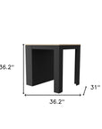 Black and Brown 36" Kitchen Island With Storage
