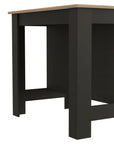 Black and Oak 41" Kitchen Island With Storage