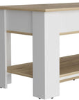 40" Oak and White Storage Bench with Flip Top