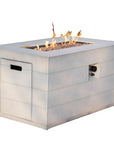 28" Gray Aluminum Natural gas Rectangular Fire pit table With Cover