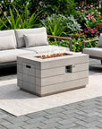 28" Gray Aluminum Natural gas Rectangular Fire pit table With Cover