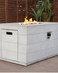 28" Gray Aluminum Natural gas Rectangular Fire pit table With Cover