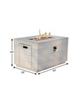 28" Gray Aluminum Natural gas Rectangular Fire pit table With Cover
