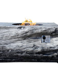 50000 BTU 40" Gray Aluminum Natural Gas Rectangular Fire Pit With Cover