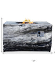 50000 BTU 40" Gray Aluminum Natural Gas Rectangular Fire Pit With Cover