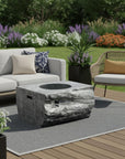 50000 BTU 40" Gray Aluminum Natural Gas Rectangular Fire Pit With Cover