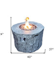 50000 BTU 40" Gray Aluminum Natural Gas Round Fire Pit Table With Cover