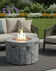 50000 BTU 40" Gray Aluminum Natural Gas Round Fire Pit Table With Cover