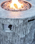 50000 BTU 40" Gray Aluminum Natural Gas Round Fire Pit Table With Cover