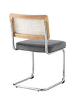 Set of Two Gray and Silver Upholstered Velvet Dining Side Chairs