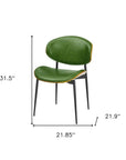 Set of Two Off White and Black Upholstered Faux Leather Curved Back Dining Side Chairs
