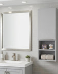 12" White Wood Wall Mounted Single Door Medicine Cabinet