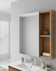 18" Natural Wood Wall Mounted Single Door Medicine Cabinet