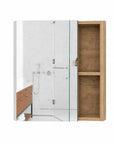 18" Natural Wood Wall Mounted Single Door Medicine Cabinet
