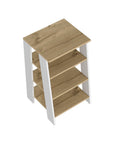 17" Natural And White Wood Linen Cabinet