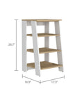 17" Natural And White Wood Linen Cabinet