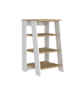 17" Natural And White Wood Linen Cabinet
