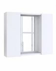 24" White Wood Wall Mounted Double Door Medicine Cabinet