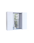 24" White Wood Wall Mounted Double Door Medicine Cabinet