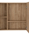 24" Natural Wood Wall Mounted Double Door Medicine Cabinet