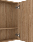 24" Natural Wood Wall Mounted Double Door Medicine Cabinet