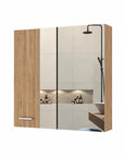 24" Natural Wood Wall Mounted Double Door Medicine Cabinet