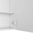 24" White Wood Wall Mounted Double Door Medicine Cabinet