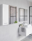 24" White Wood Wall Mounted Double Door Medicine Cabinet