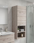 12" Light Gray Wood Wall Mounted Single Door Medicine Cabinet