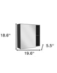 20" Black Wood Wall Mounted Single Door Medicine Cabinet