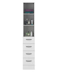 12" White Wood Linen Cabinet