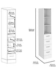 12" White Wood Linen Cabinet