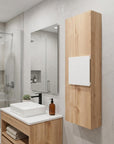 13" Natural Wood Wall Mounted Single Door Medicine Cabinet