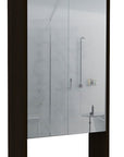 18" Black Wood Wall Mounted Single Door Medicine Cabinet